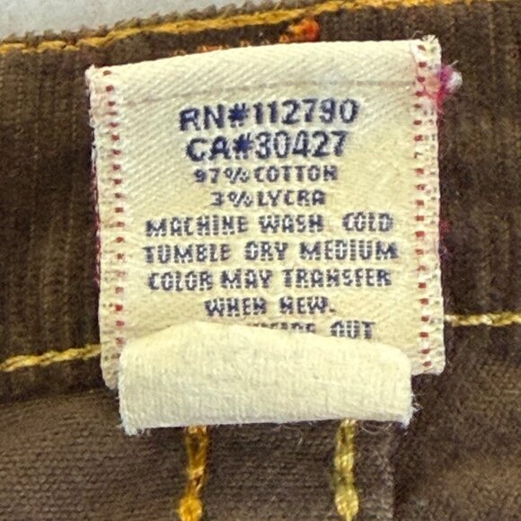 True Religion Women’s Brown Corduroy Jeans Slim Fit Stylish Stitching Size 27 - Picture 9 of 10